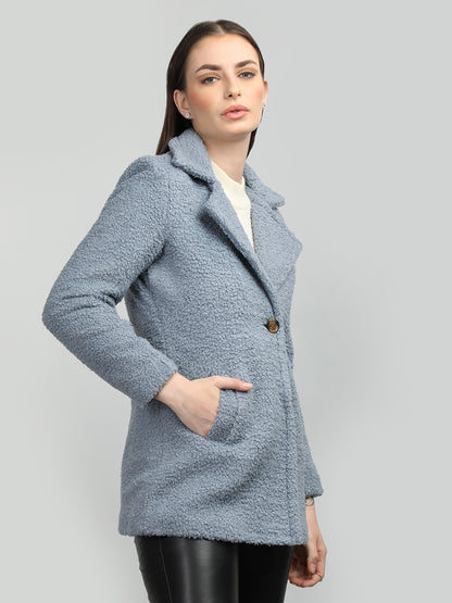 HONNETE Notched Lapel Single Breasted Coat