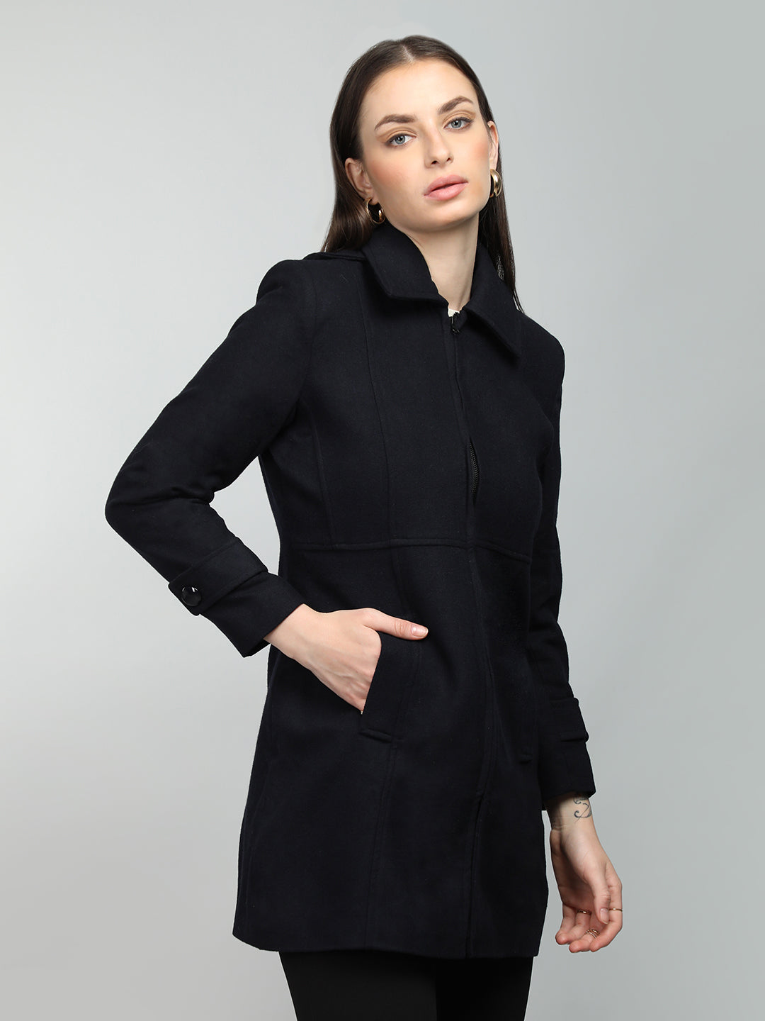 HONNETE Spread Collar Zip Coats