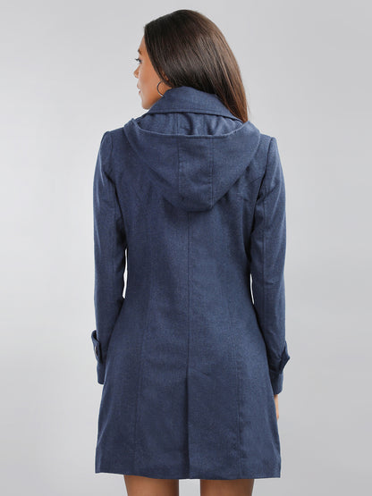 HONNETE Regular Fit Spread Collar Trench Coat