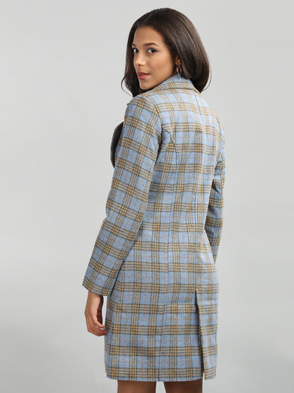 HONNETE Checked Single-breasted Regular Fit Trench Coat