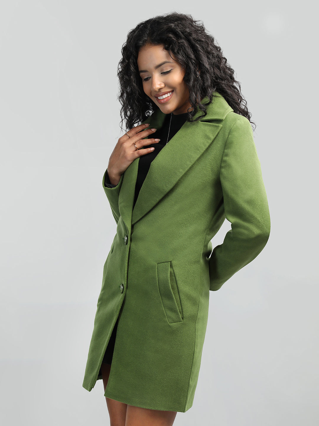 HONNETE Notched Lapel Longline Trench Coat