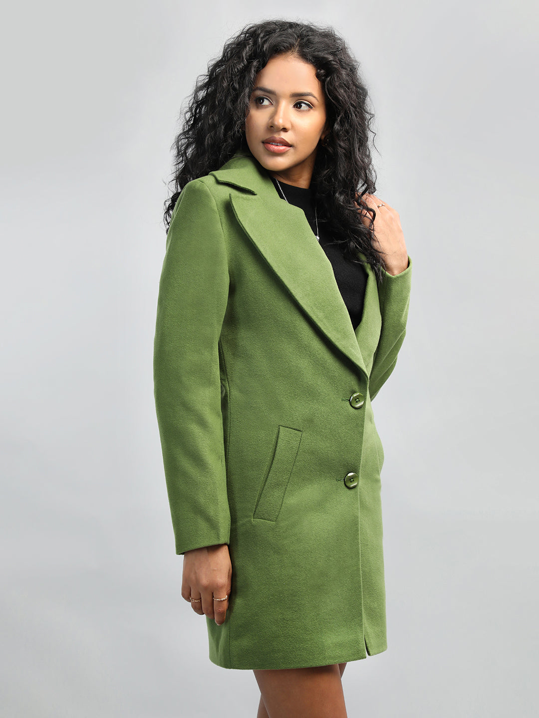 HONNETE Notched Lapel Longline Trench Coat