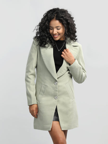 HONNETE Notched Lapel Collar Trench Coat