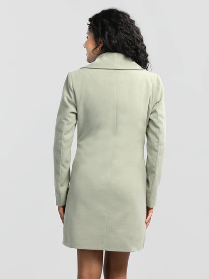 HONNETE Notched Lapel Collar Trench Coat