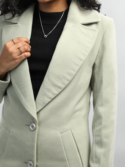 HONNETE Notched Lapel Collar Trench Coat