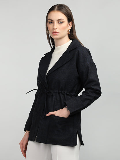 HONNETE Notched Lapel Collar Coats