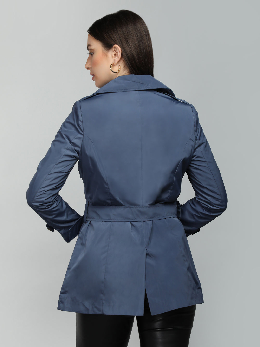 HONNETE Single-Breasted Notched Lapel Coat