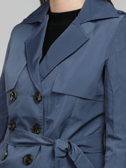 HONNETE Single-Breasted Notched Lapel Coat