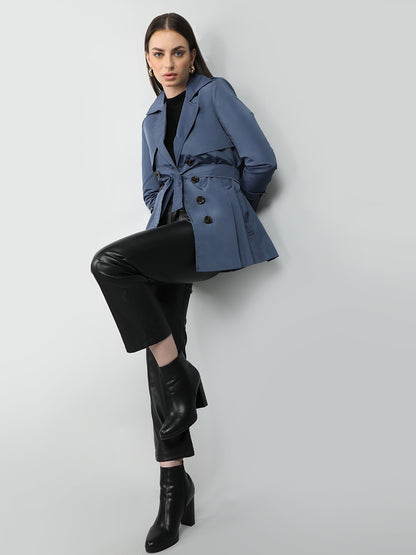 HONNETE Single-Breasted Notched Lapel Coat